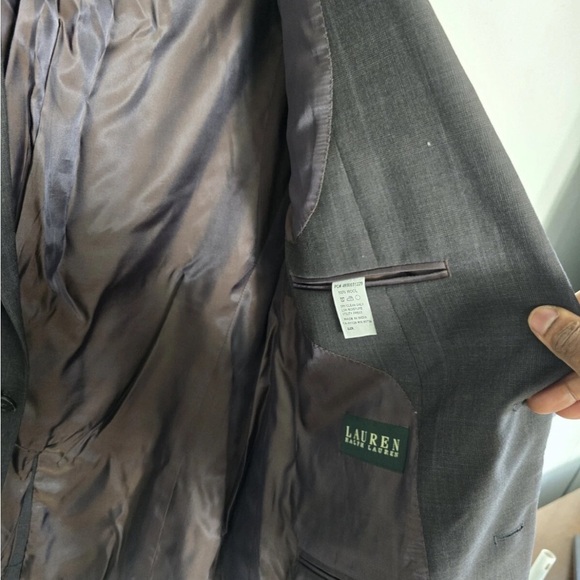 Lauren Ralph Lauren Sports Coat Men 44R Gray 100% Wool 2button Pinstripe Career - Picture 7 of 12